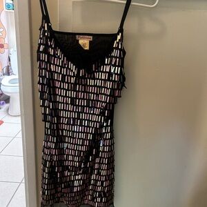 PikLicious Black and Pink Sequin Dress
